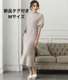 Julia Boutique ロング丈・バルーン五分袖マーメイドニットワンピースのサムネイル