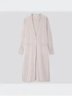 UNIQLO UVカットスリット ロングカーディガン Lサイズ ライトグレー