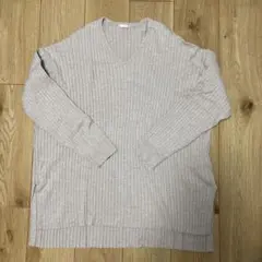 GU リブ編みVネックセーター