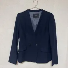 ユナイテッドアローズ　ウール　ネイビー　ノーカラージャケット　38サイズ