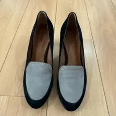 黒と茶ハラコのスエードパンプス　37