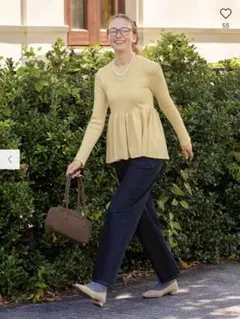 ペプラム 長袖 ニット