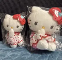 キティ ラッピング柄ぬいぐるみ ピンクとホワイト2個セット サンリオ展 サンリオ展 kitty ラッピング柄ぬいぐるみ ピンクとホワイト2個セット