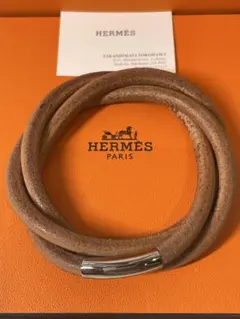 【美品】エルメス パズルH アッシュ ブレスレット レザー 箱保存袋 美品】エルメス パズルH アッシュ ブレスレット レザー 箱保存袋