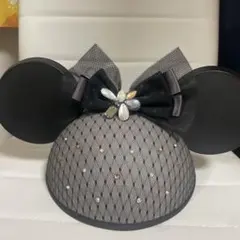 ミニー マウス黒　イヤーハット ファンキャップ
