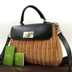 極美品 ケイトスペード 105 ハンドバッグ 2way 斜め掛け かごバッグ 黒