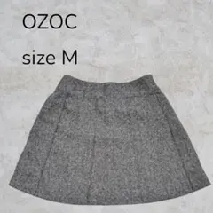 OZOC スカート ショート丈 ミニ丈 プリーツ グレー 灰色 レッド 赤　古着