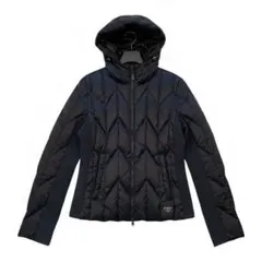 【未使用級】PRADA プラダ ダウンジャケット 42 ブラック フード付