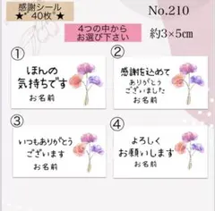 メッセージが選べる 感謝シール
