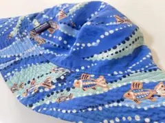 パタゴニア　24M 魚柄　サンバケットハット 青系