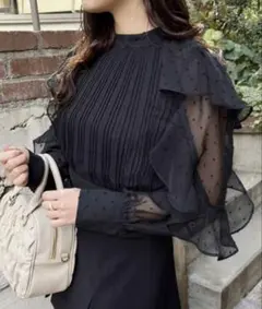 前後2wayリボンブラウス