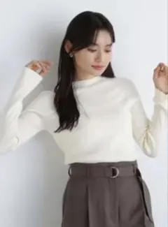 タグ付完売品Natural Beauty Basicミニケーブルラインリブニット