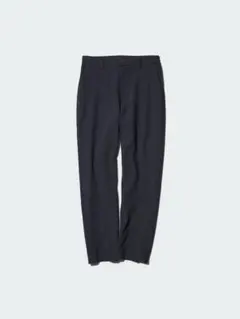 美品 ユニクロ 感動イージーパンツ ウールライク ネイビー M