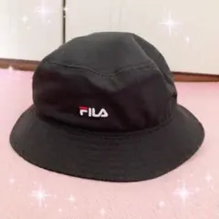 ☆FILA☆KIDS☆刺繍ロゴ入り☆シンプルバケットハット☆ブラック☆