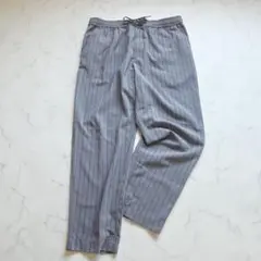グローバルワーク　リネンブレンドイージーパンツ　テーパード　ストライプ　Ｍ