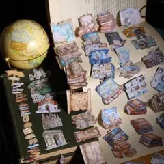 トラベル✨　シール　ステッカー　コラージュ素材　海外　ジャーナル　カード紙　旅行