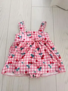 ベビー水着 80cm ピンク ギンガムチェック