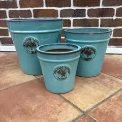 プランター 植木鉢 3点セット テラコッタ 7号 9号 11号 ターコイズのサムネイル