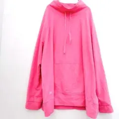 トレーナー 【XXL】 ピンク 前ポケット ロゴ 長袖 シンプル