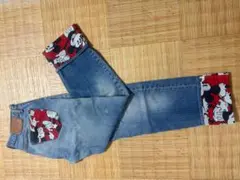 ミッキーマウスプリントデニムパンツ