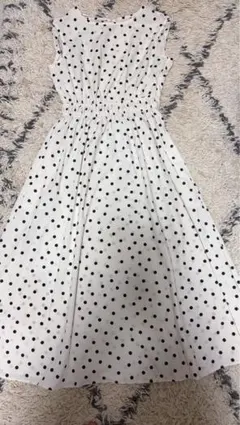 ドットプリントワンピース(ノースリーブ)