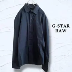 G-STAR RAW ジースターロゥ　刺繍ロゴ長袖シャツ ネイビー S メンズ