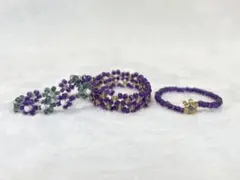 【ブルベさんにお薦め】ビーズリング3点セット