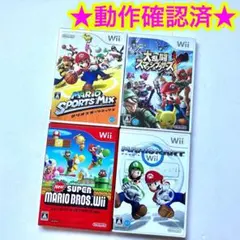 マリオカートWii マリオブラザーズWii マリオスポーツミックス 大乱闘 4点