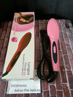 【送料無料】ストレートアイロン電気ブラシレッド10134