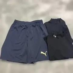 PUMAショートパンツとUnder Armour 長袖インナー