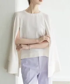 NOBLE カラーレスケープスリーブブラウス