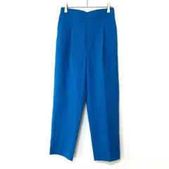 2083 ニコアンド ウエストゴム ワイドパンツ 青 鮮やか カジュアル M