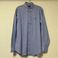 Polo Ralph Lauren 青ストライプ長袖シャツ Mのサムネイル