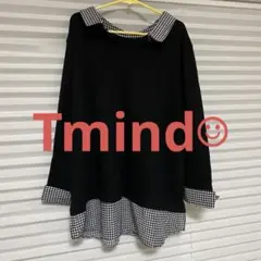 Tmind ティーマインド 大きいサイズ トップス 長袖 黒　LL