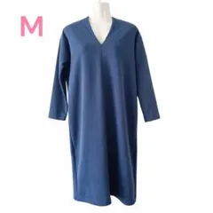 GLACIER Mサイズ ネイビー Vネック ワンピース