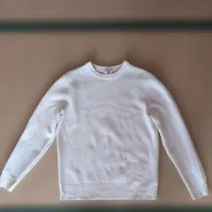 UNIQLO ウォッシャブルミラノリブクルーネックセーター　オフホワイト　M
