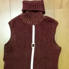 【美品】リブ編み☆アルパカ混 ノースリーブニットのサムネイル
