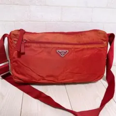 正規品】PRADA プラダ ナイロン ショルダーバッグ レッド 訳あり品
