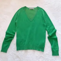 【ザラ ZARA】 コットンブレンド Vネック 薄手 ニット (S) きれい色