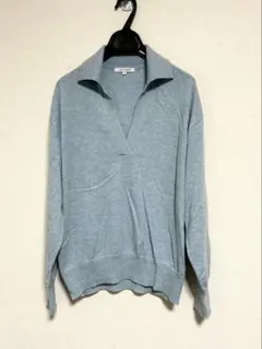 m721◆23区◆グレー◆Vネック長袖ニット◆カシミヤ10%ウール90%◆38