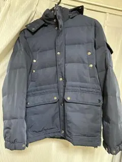 ネイビー フード付き ダウンジャケット