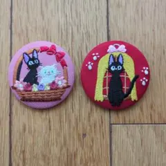 スタジオジブリ 黒猫と白猫 ピンバッジセット