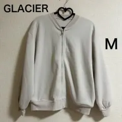 【GLACIER】ジップアップ ブルゾン ジャンパー （M）ベージュ 羽織り