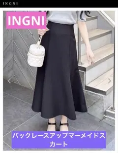 ブラック レースアップ フレアスカートのサムネイル