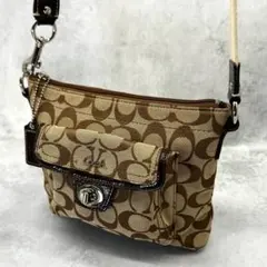 COACH コーチ ショルダーバッグ　キャンバス ターンロック クロスボディ