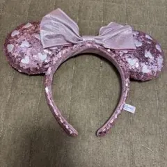 ピンク スパンコール ハート ミニーカチューシャ ディズニー