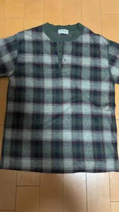 L.L.Bean　90s 長袖ヘンリーネルシャツ グリーン系