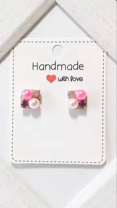 ハンドメイドビジューピアス イヤリング