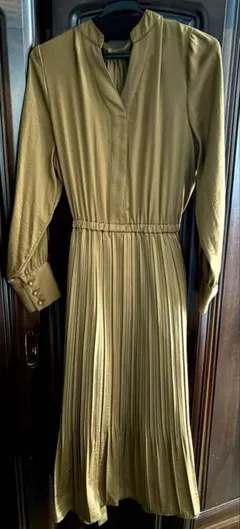 NANO universe ベージュ プリーツ シャツワンピース 38