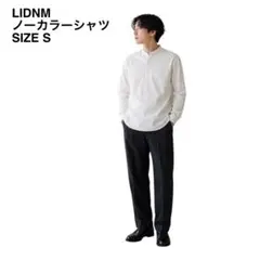 【LIDNM】リドム ノーカラーシャツ 白 コットン Sのサムネイル